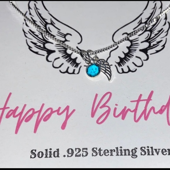 - Angel Wing Birthday Charm • Birthstone Nec… - Picture 7 of 11